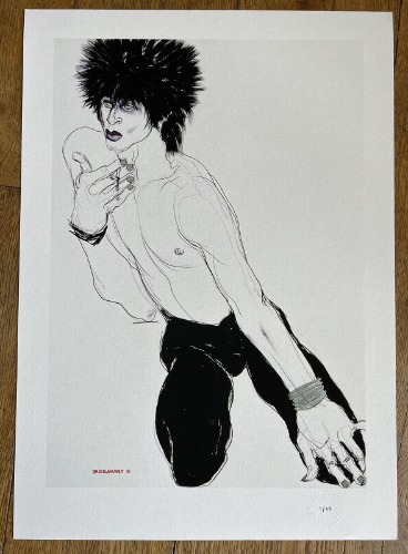 Jo Brocklehurst Punk Giclee Ltd Ed Print Goth Green Eyes Latex Leather Smoking