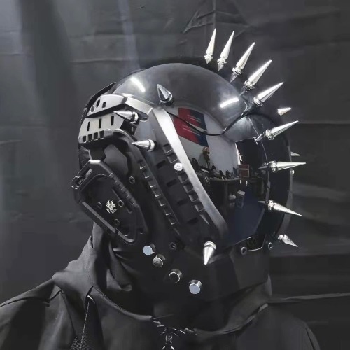 QGHZA Rivet Steampunk Cyberpunk Mask Helmet Handmade Mask Suitable For Halloween Christmas Masquerade Cosplay Mask Props