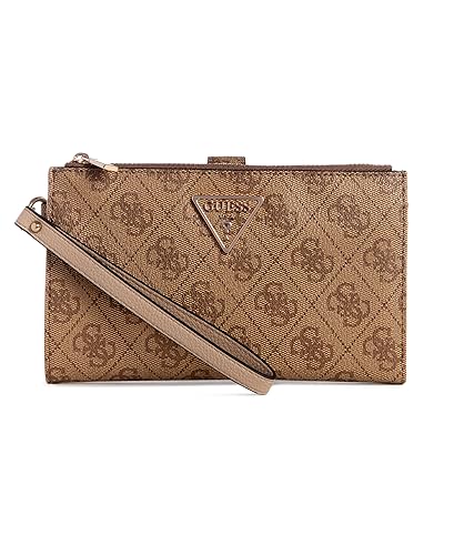 GUESS Women's Laurel Double Zip Organizer Wallet - One Size - Latte Logo
