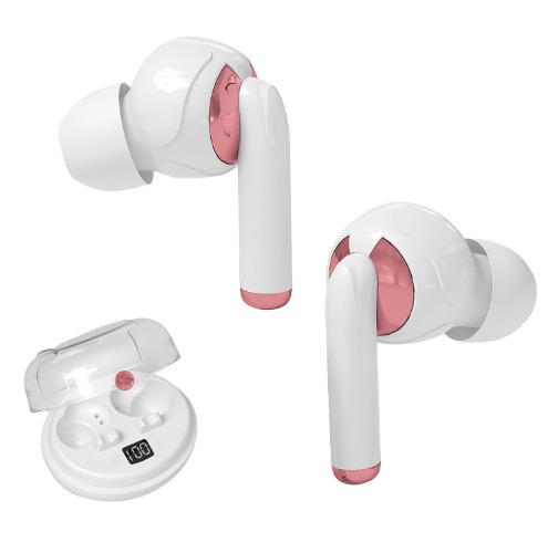 TrueBuds Chrome - Premium True Wireless Earbuds with Charging Case - White/Rose Gold