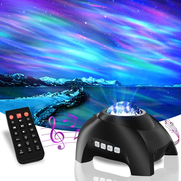 Northern Lights Aurora Projector for Bedroom with Music Bluetooth Speaker and White Noise, Vinwark Galaxy Projector, Starry Night Light Projectors for Kids Adults Gaming Room, Home Theater, Ceiling