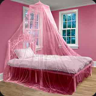 Bed Canopy for Girls and Boys - Pink Princess Baby Canopy Netting Room Decor, Ceiling Tent | Canopy for Crib | Single, Twin, Full, Queen Size Kids Bed Curtains, Fire Retardant Fabric