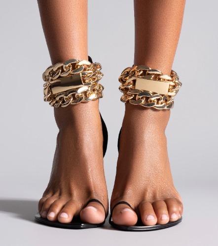 GOLD CHAIN FLAT SANDAL | 8
