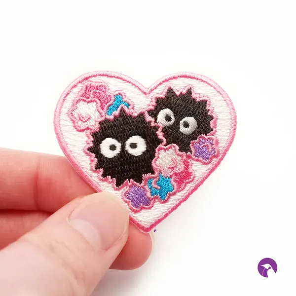 Soot Sprite Heart Patch | Embroidered Patches | Ghibli Inspired