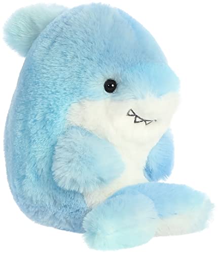 Aurora® Round Rolly Pet™ Sutton Shark™ Stuffed Animal - Adorable Companions - On-The-Go Fun - Blue 5 Inches