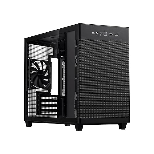 ASUS Prime AP201 Black MicroATX Supports 338mm Graphics Cards, 360mm Coolers, Standard ATX PSUs, Tool-Free Side Panels, Tempered Glass Front Panel, USB Type-C - AP201|Black - SFF Tempered Glass - Chassis