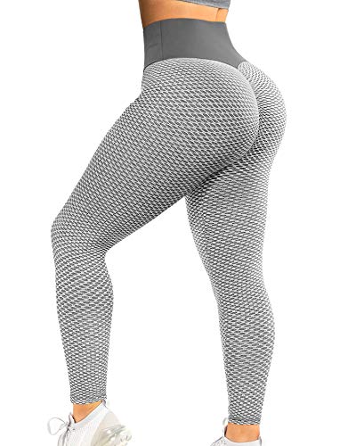 Scrunch Butt Lifting Leggings with Pockets for Women Butt Lift High Waisted Peach Lift TIK Tok Leggings Yoga Pants - X-Large - #3 Gray