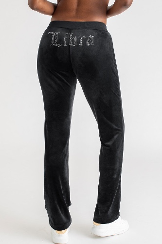 Libra Big Bling Velour Track Pants | Liquorice / L / Silver Bling