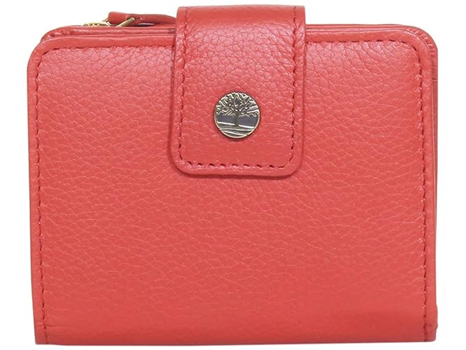 Timberland Women's Leather RFID Small Indexer Wallet Billfold, Red, One Size - One Size - Red