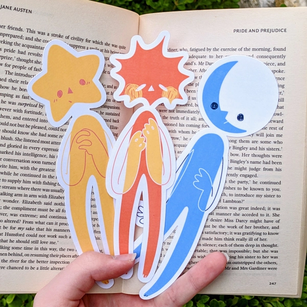 Minimalistic Space People Bookmarks // Double sided Bookmarks
