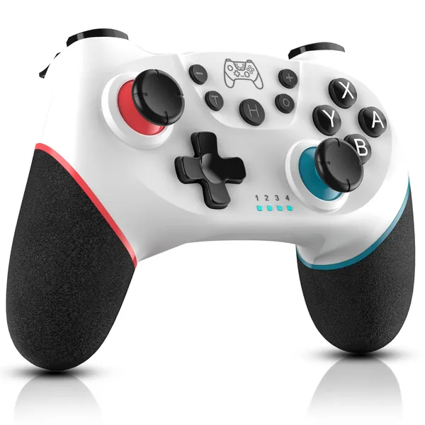 Switch Controller, Sefitopher Pro Controller Compatible for Nintendo Switch/Switch Lite Gampad Joypad, PC Controller Supports Gyro Axis Turbo and Dual Vibration with Charging Cable (Red&Blue) - Red-Blue