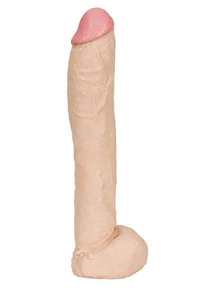 The Naturals Dong with Balls Flesh Dildo, 12 Inch