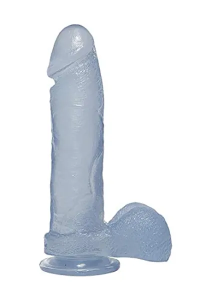 Doc Johnson Crystal Jellies - 8 Inch Ballsy Cock With Suction Cup Base - 8.6 in Long and 2.0 in. Wide - Dildo - Clear (0288-08-AM)