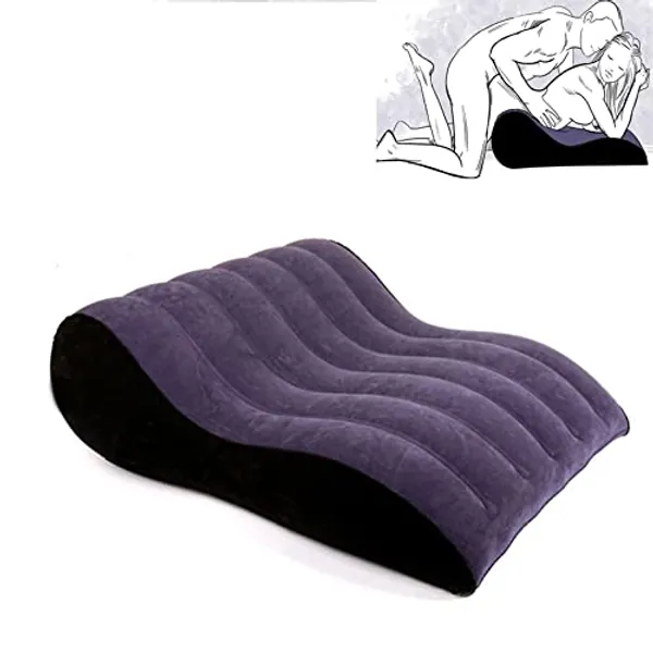 KIPETTO Inflatable Bed Pillow Support Pillow Portable Magic Cushion Body Pillow for Couples, Positioning for Deeper Position Support Pillow, PVC Flocking Travel Pillow