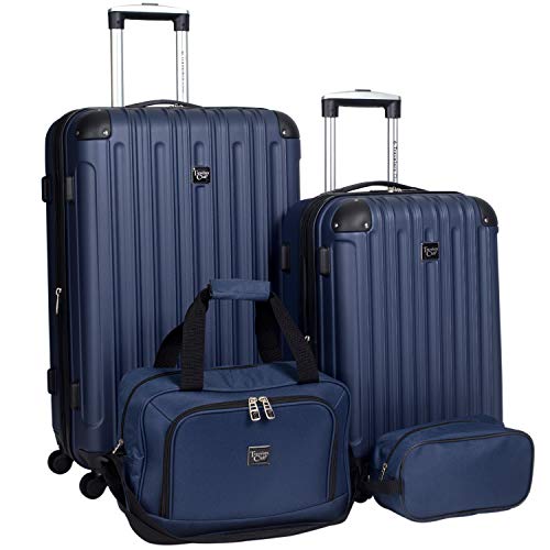 Travelers Club Midtown Hardside 4-Piece Luggage Travel Set, Expandable, Navy Blue - 4-Piece Set - Navy Blue