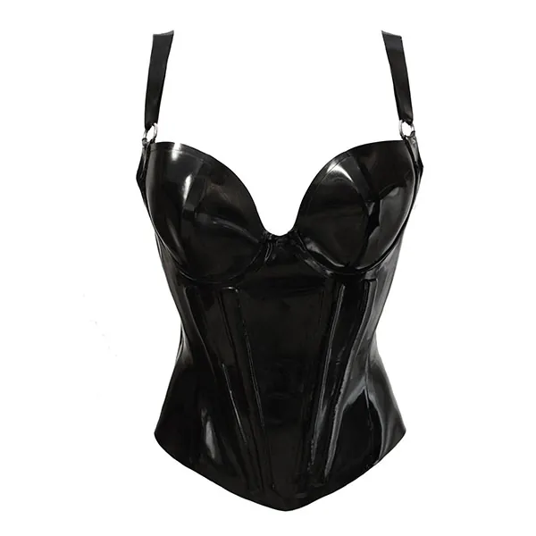 Latex Wonder Cup Corset in supatex black/supatex black