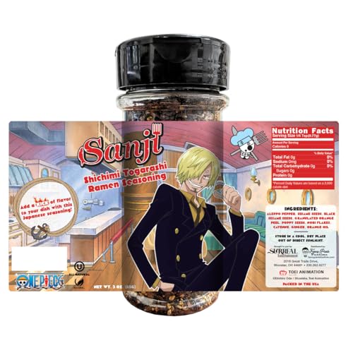 One Piece Sanji Shichimi Togarashi Spicy Ramen Seasoning Powder - Japanese Spice - Officially Licensed, 3.3 oz Bottle (Pack of 1)