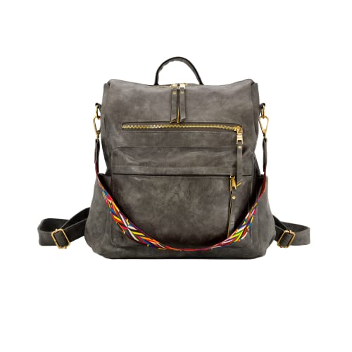 Modern+Chic Brielle Convertible Bag, Women's Backpack Purse with Shoulder Strap - Grey