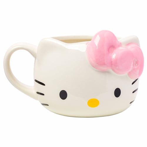 Silver Buffalo Sanrio Hello Kitty Pink Bow Ceramic 3D Sculpted Mug, 20 Ounces - Hello Kitty Pink Bow