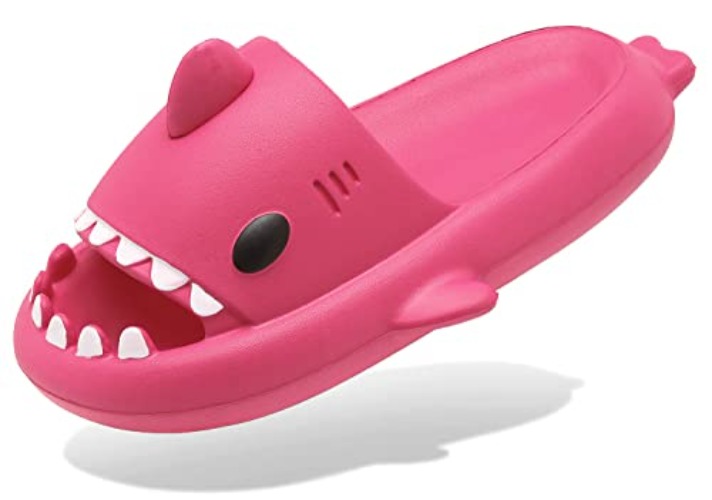 INMINPIN Men's and Women's Shark Slides Cloud Slippers Summer Novelty Open Toe Slide Sandals Anti-Slip Beach Pool Shower Shoes with Cushioned Thick Sole - 5.5-6.5 Women/4-5 Men - Rose Pink