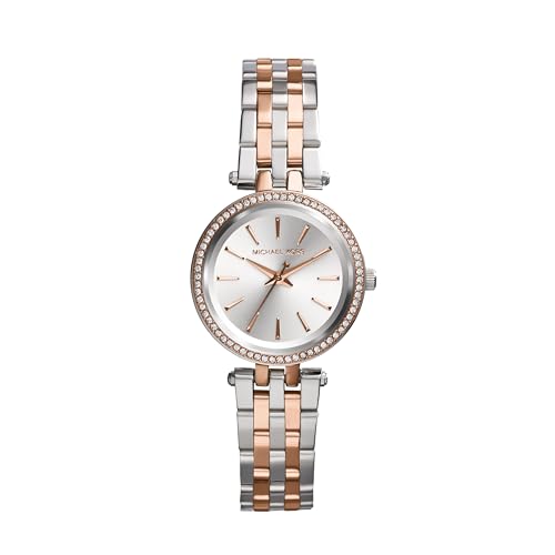 Michael Kors Darci Women's Watch, Stainless Steel and Pavé Crystal Watch for Women - 26MM Silver/Rose Gold