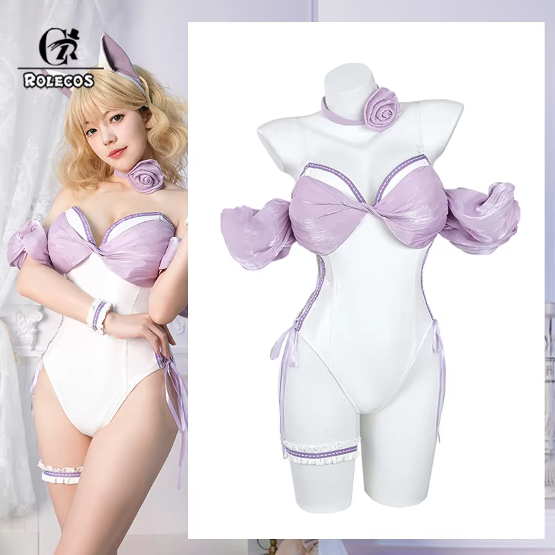 ROLECOS Original Japanese Sexy Catwoman Bunny Suit Valentine's Day Party White Purple Jumpsuit Halloween Bunny Girl Costume - AliExpress 200000532