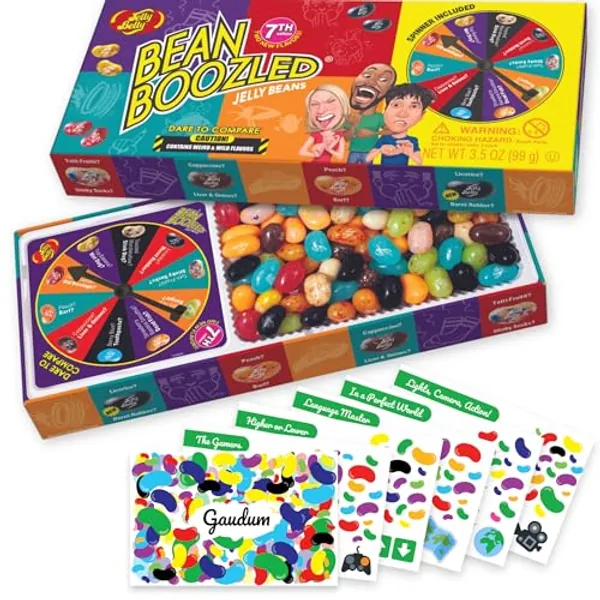 Jelly Belly Bean Boozled Jelly Beans Game NEW EDITION + 5 Gaudum Jelly Bean Game Cards (For Teens) - For Teens