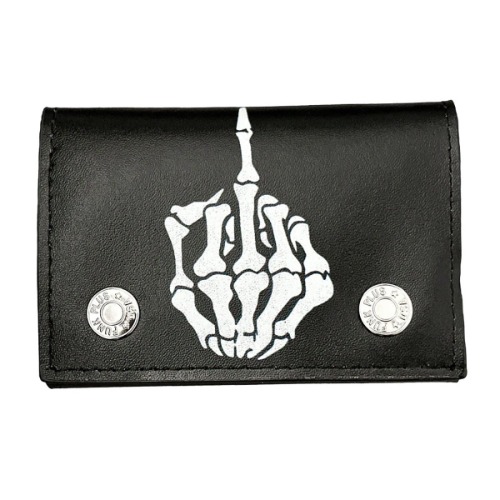 Funk Plus | F You Skeleton Hand Tri Fold Wallet - OS / Black