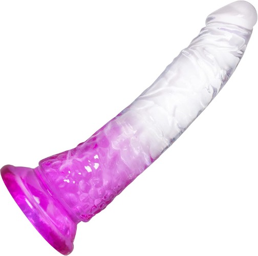Realistic Clear Silicone Purple Dildo - Bed Secret G Spot Adult Sex Toy for Women Pleasure, 7.9 Inch Soft Small Jelly Dildo with Suction for Beginners & Men Anal Plug Sensory Toys - Purple