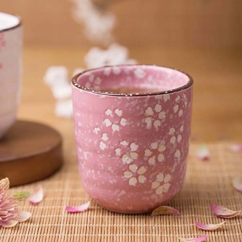 Cute Pink Cherry Blossoms Tea Ceramic Mug - Pink / <200ml