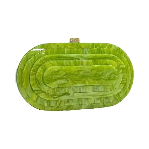 GSYPS Acrylic Evening Clutch Bag for Women Shell Shape Shoulder Crossbody Bag Glitter Marble Purse Handbag - C-green