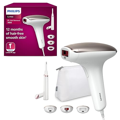 Philips Lumea IPL Hair Removal 7000 Series - Hair Removal Device With Satin Compact Pen Trimmer, 3 Attachments Body, Face, And Bikini, Corded Use (Model BRI923/00) - Lumea Advanced, 3 Attachments and Cleansing Brush