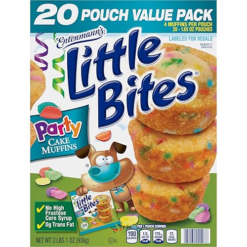 Entenmann's Little Bites Party Cakes Muffins, 20 Pouch Value Pack - 20 Pouch Party Cake | 1 Pack