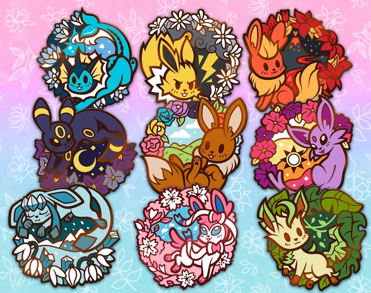 Every Eevee Enamel Pin Set