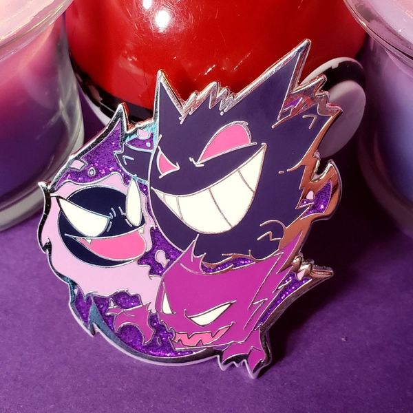 Gengar, Haunter & Gastly Family Ghost Pokémon Enamel Pin