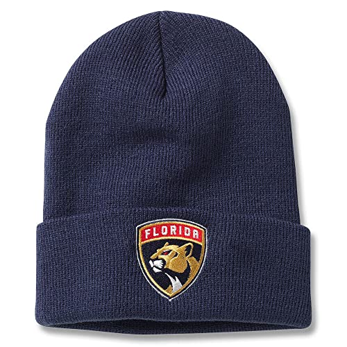National Hockey League NHL Team Unisex Beanie Hat, Cuffed Knit Collection Headwear - Navy (Florida Panthers) - One Size