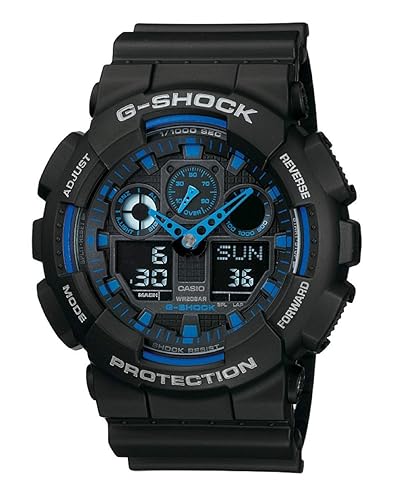 Casio G-Shock Men's Watch in Resin with Anti Slip Over Sized Buttons - Water Resistant & Anti Magnetic - Blue