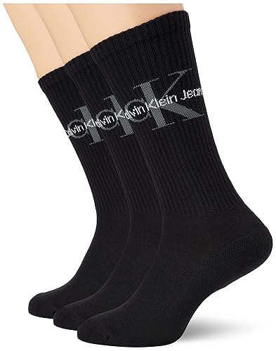 Calvin Klein Men's Crew Sock (Pack of 3) - One Size - Black