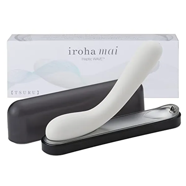 iroha mai Tsuru HapticWave Technology Vibrator for Women, Washable, Rechargeable, Anti-Dust Protective Coating, White, 7 Inches, Running Time 60min