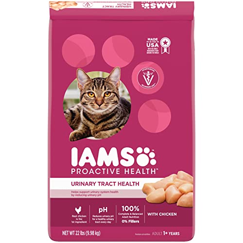 IAMS Proactive Health Adult Urinary Tract Healthy Dry Cat Food with Chicken Cat Kibble, 22 lb. Bag - 22 Pound (Pack of 1)
