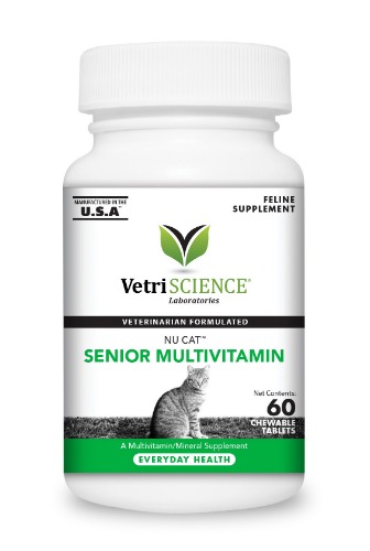 VetriScience Laboratories - NuCat Senior Multi Vitamin for Cats, 60 Chewable Tablets - Nu-Cat Senior Multi-Vitamin