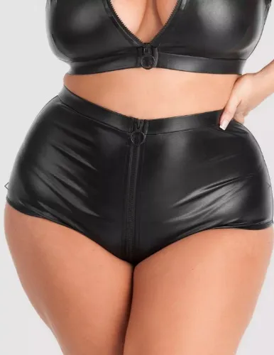 Wet-Look High Waisted Panties