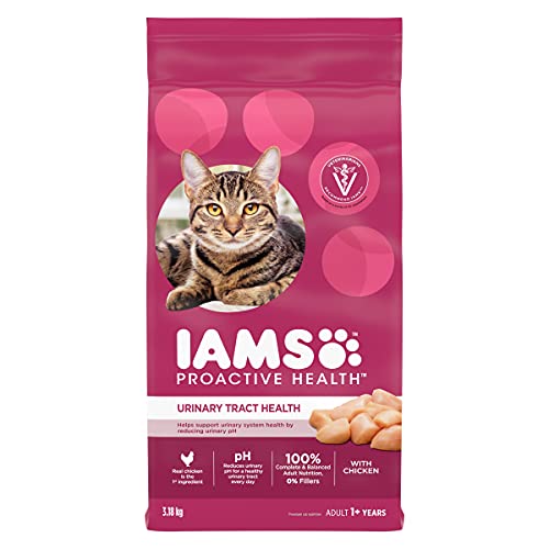 IAMS Proactive Health Dry Cat Food Adult - Urinary Tract Health - Chicken, 3.18kg Bag - Chicken - 3.18 kg (Pack of 1) - Urinary Tract
