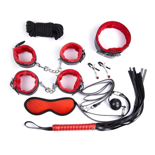 Red/Black Valentines 8 Piece Bondage Kit | Default Title