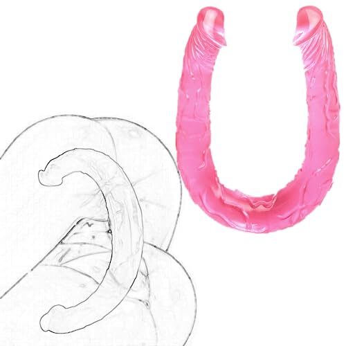 QDWH-Jouet en Silicone à Double Tête Longue Bande (Rose) Hőrse ĐiĹđo ğoĐeş ŞextoýŜ pour Couples ğoĐemiċhé ReaĹiŞte Vibro&maŞşeur Ğođe veŋtőuŞe ċeiŋture Ğay