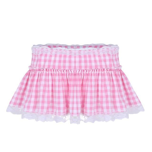 Gingham Micro Skirt - Pink / XL