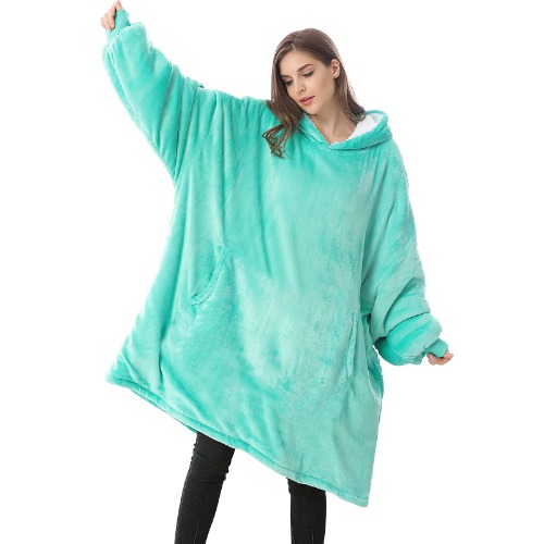 Venustas Wearable Blanket Hoodie, Oversized Sherpa Hooded Blanket Sweatshirt, Super Warm and Cozy Hoodie Blanket for Women Men Adults