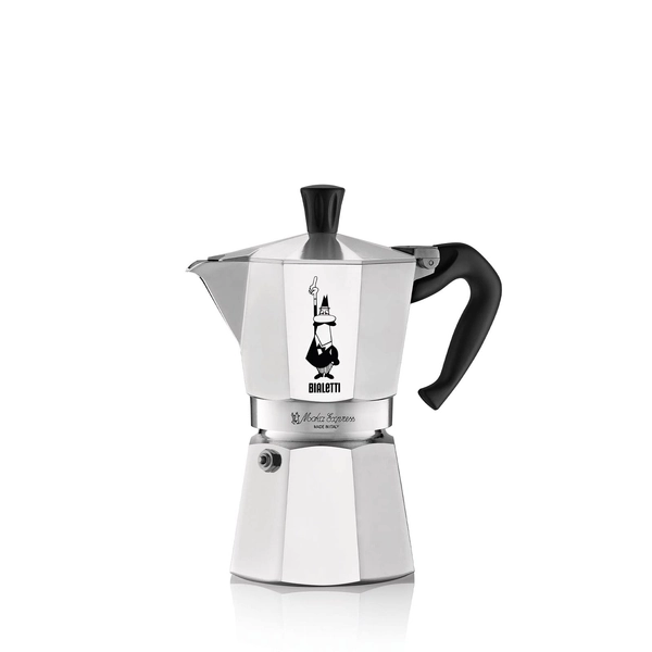Bialetti - Moka Express: Iconic Stovetop Espresso Maker, Makes Real Italian Coffee, Moka Pot 6 Cups (9 Oz - 270 Ml), Aluminium, Silver - 1 Count (Pack of 1) - Silver