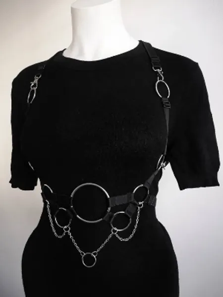 Drape Chain Suspender Chest Harness adjustable | Etsy UK