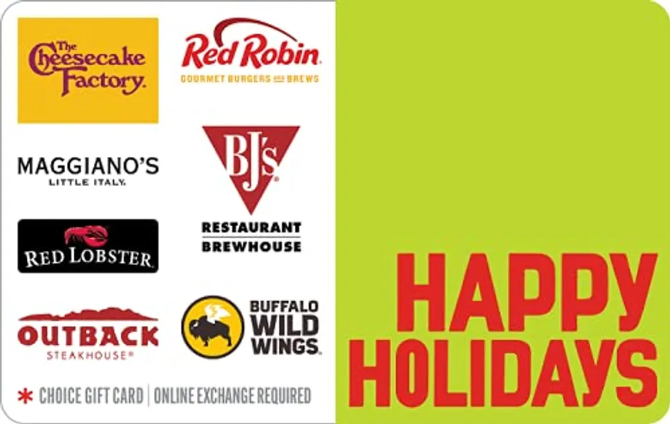 Happy Holidays Dining Gift Cards - Email Delivery